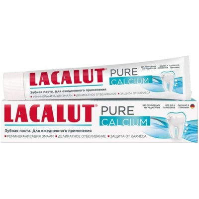 Изображение товара Зубная паста LACALUT PURE CALCIUM 75 мл для укрепления эмали и защиты от кариеса Изображение товара Зубная паста LACALUT PURE CALCIUM 75 мл для укрепления эмали и защиты от кариеса