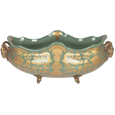 Изображение товара Стильная чаша Glasar 47х21х19 см из фарфора и бронзы для украшения и сервировки