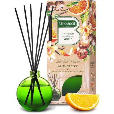 Изображение товара Диффузор ароматический Breesal Aroma Sticks Антистресс 70 мл Изображение товара Диффузор ароматический Breesal Aroma Sticks Антистресс 70 мл