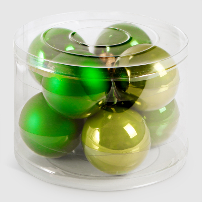 Изображение товара Набор ёлочных игрушек Linhai jinnuo шары зеленые стекло 8 шт 8 см