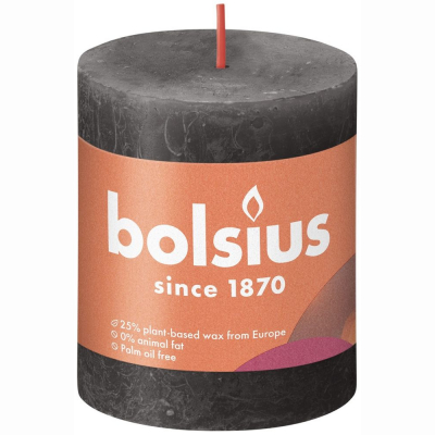 Изображение товара Свеча Bolsius Rustic 8х6,8 см Shine буро-серая