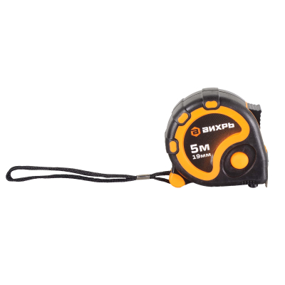Изображение товара Рулетка Вихрь 5м x 19мм пластиковая с фиксатором и крючком
