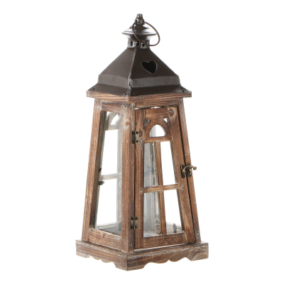 Изображение товара Фонарь-подсвечник Агнес из дерева, металла и стекла 18.5х18.5х47 см