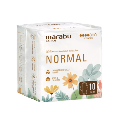 Изображение товара Ультратонкие гигиенические прокладки Marabu 10 шт анатомическая форма защита от протеканий Изображение товара Ультратонкие гигиенические прокладки Marabu 10 шт анатомическая форма защита от протеканий