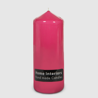 Изображение товара Свеча столбик Home Interiors розовый 7х18 см