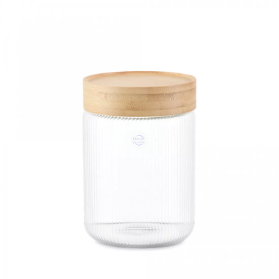 Изображение товара Стеклянная банка для хранения Decor de table Ordre 800 мл с деревянной крышкой Изображение товара Стеклянная банка для хранения Decor de table Ordre 800 мл с деревянной крышкой