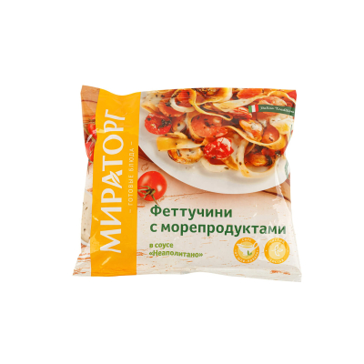 Изображение товара Феттучини Мираторг с морепродуктами в соусе неополитано, заморозка 400 г