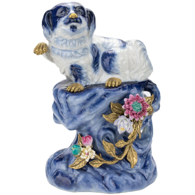 Изображение товара Декоративная фигурка Glasar собака на камне 21х17х31 см для интерьера