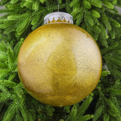 Изображение товара Шар Bigdecor с глиттером золотой 25 см для елки