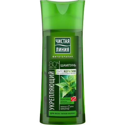 Изображение товара Шампунь Чистая линия Укрепляющий Крапива для всех типов волос 250 мл Изображение товара Шампунь Чистая линия Укрепляющий Крапива для всех типов волос 250 мл
