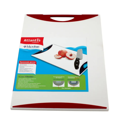 Изображение товара Доска кухонная Atlantis Volta 37x25 см антибактериальная пластиковая Изображение товара Доска кухонная Atlantis Volta 37x25 см антибактериальная пластиковая
