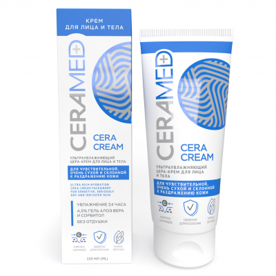 Изображение товара Ультраувлажняющий цера-крем для тела и лица 100 мл для сухой и чувствительной кожи