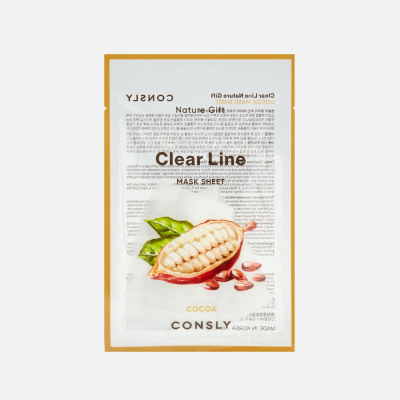 Изображение товара Маска тканевая для лица Consly Clear line Питательная с экстрактом какао 25 мл Изображение товара Маска тканевая для лица Consly Clear line Питательная с экстрактом какао 25 мл