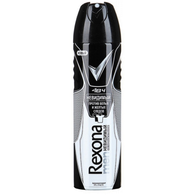 Изображение товара Антиперспирант Rexona Men Невидимый на черной и белой одежде 150 мл