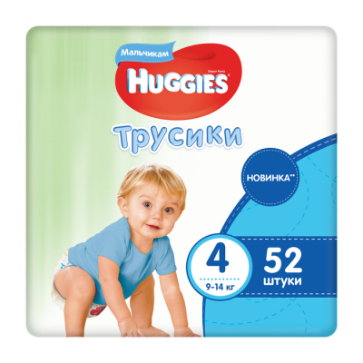 Изображение товара Трусики Huggies для мальчиков 4 (9-14 кг) 52 шт