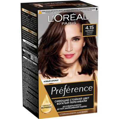 Изображение товара Краска L'Oreal Preference 4.15 Каракас для стойкого окрашивания волос Изображение товара Краска L'Oreal Preference 4.15 Каракас для стойкого окрашивания волос