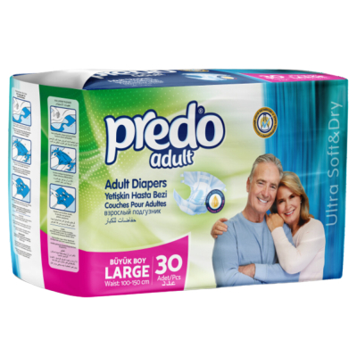 Изображение товара Подгузники для взрослых Predo Adult L 30 шт - комфорт и защита для мужчин и женщин