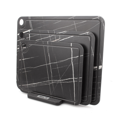 Изображение товара Набор из 3-х разделочных досок ComposeEat на подставке мрамор Сахара блэк