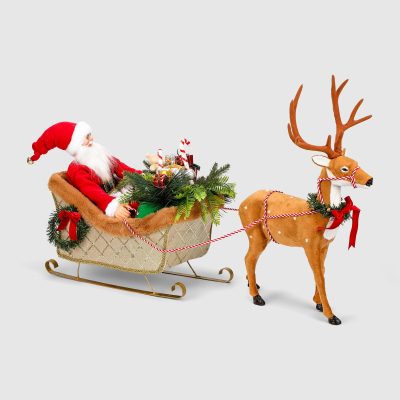 Изображение товара Дед Мороз Yahome на санях с оленем 95х25х57 см