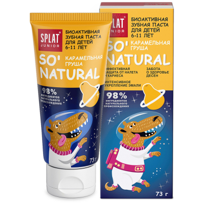 Изображение товара Детская зубная паста SPLAT Junior Карамельная Груша 73 г безопасная для детей