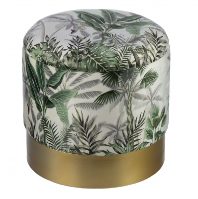 Изображение товара Пуф с крышкой Glasar 35x35x33 см с тропическим принтом