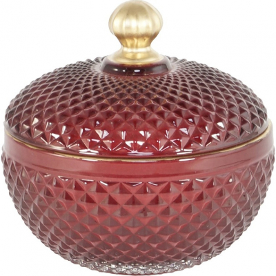 Изображение товара Шкатулка Glasar стеклянная 12x12x12 см красная