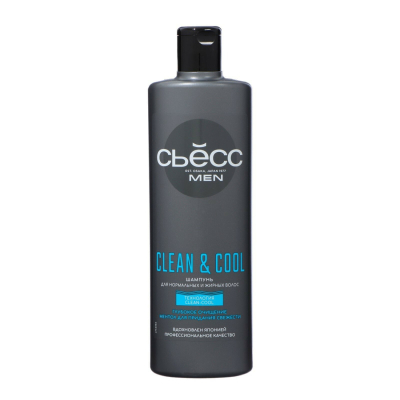 Изображение товара Шампунь Syoss Men Clean & Cool 450 мл для мужских волос освежающий и очищающий