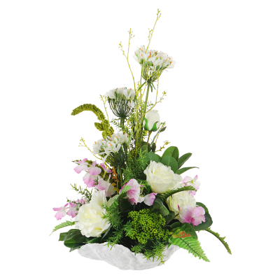 Изображение товара Декоративная композиция Конэко-о белые цветы для интерьера Изображение товара Декоративная композиция Конэко-о белые цветы для интерьера