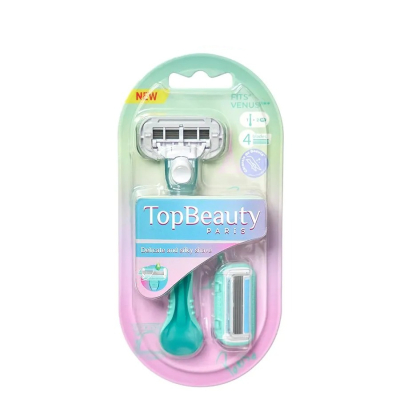 Изображение товара Женская бритва Topbeauty Paris с 2 сменными кассетами Изображение товара Женская бритва Topbeauty Paris с 2 сменными кассетами