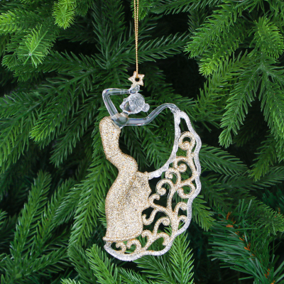 Изображение товара Игрушка ёлочная Christmas Wonderlan из акрила танцовщица золотая