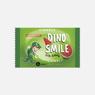 Изображение товара Детское твердое мыло Consly Dino's smile с ароматом арбуза, 90 г Изображение товара Детское твердое мыло Consly Dino's smile с ароматом арбуза, 90 г