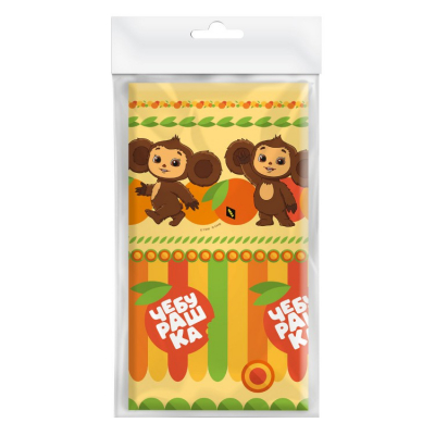 Изображение товара Скатерть Чебурашка 120x180 см мультиколор водонепроницаемая полиэтиленовая