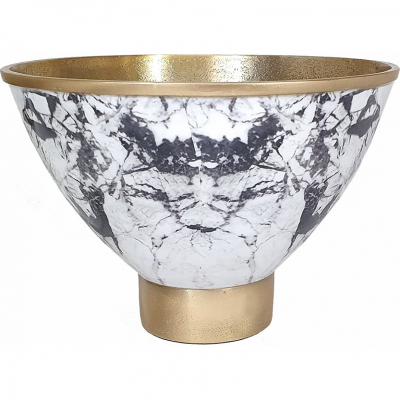 Изображение товара Декоративная чаша Glasar из алюминия с мраморной текстурой 24х24х17 см