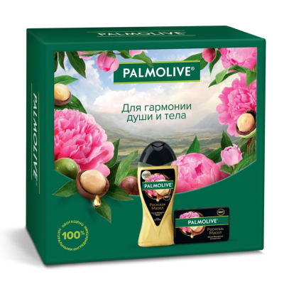 Изображение товара Набор подарочный Palmolive Роскошь масел гель для душа, мыло, мочалка