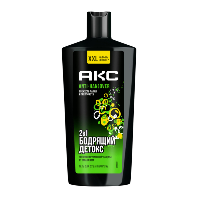 Изображение товара Гель для душа АКС Anti-hangover 610 мл для мужчин с цитрусовым ароматом и защитой от запаха пота Изображение товара Гель для душа АКС Anti-hangover 610 мл для мужчин с цитрусовым ароматом и защитой от запаха пота