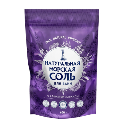 Изображение товара Морская соль для ванн Гринфилд с ароматом лаванды 600 г натуральное средство для релаксации