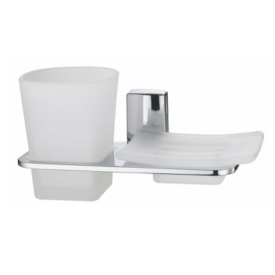 Изображение товара Держатель стакана и мыльницы WasserKraft из матового стекла