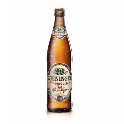 Изображение товара Пиво светлое фильтрованное Wieninger Teisendorfer Hell Alkoholfrei безалкогольное 0,5 л
