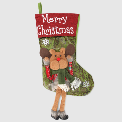 Изображение товара Носок для подарков новогодний декор 55 см красный зеленый коричневый