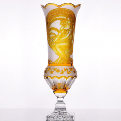 Изображение товара Ваза Arnstadt Аладдин живопись 40 см из цветного двухслойного хрусталя
