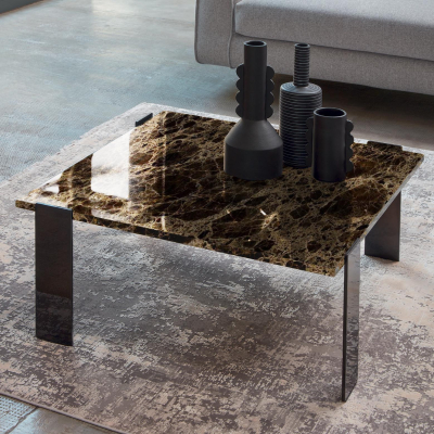 Изображение товара Стол журнальный ROS SRL Melbourne из мрамора Emperado Dark Lucido 50 см