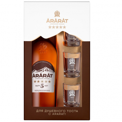 Изображение товара Набор "Арарат" 5 звезд, в подарочной коробке с тремя стопками