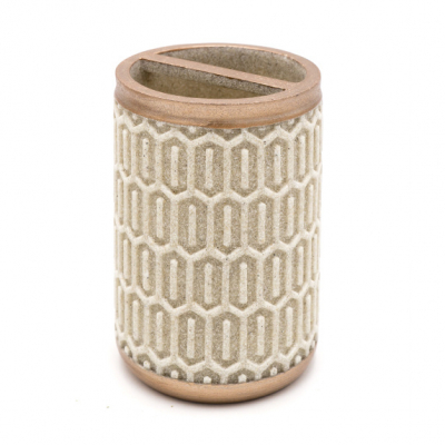 Изображение товара Стакан для зубных щеток Ridder Laila бежевый из полирезина Изображение товара Стакан для зубных щеток Ridder Laila бежевый из полирезина