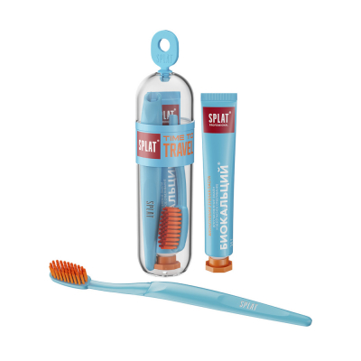 Изображение товара Дорожный набор для гигиены полости рта Splat biocalcium зубная щетка и паста 25г