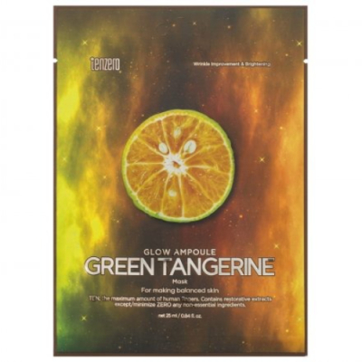 Изображение товара Маска тканевая Tenzero Glow ampoule с экстрактом зелёного мандарина 25 мл