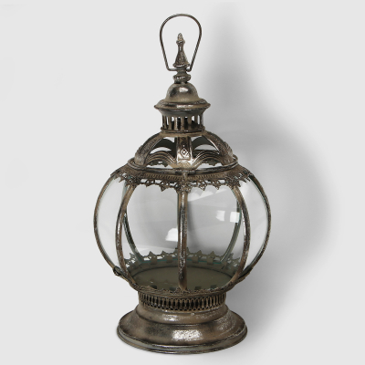Изображение товара Декоративный антикварный серебряный фонарь French garden 28х26х49 см