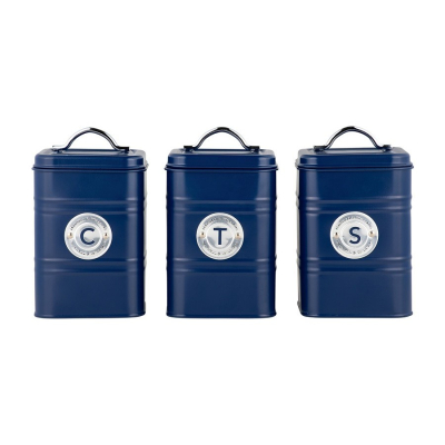 Изображение товара Набор банок для сыпучих продуктов Maxwell & Williams Grantham 3 шт синий Изображение товара Набор банок для сыпучих продуктов Maxwell & Williams Grantham 3 шт синий