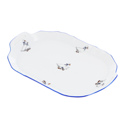 Изображение товара Поднос Bernadotte Гуси 23 см из фарфора для сервировки