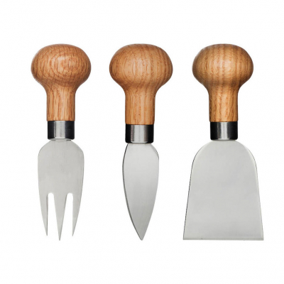 Изображение товара Набор для сыра Sagaform Nature 3 предмета из нержавеющей стали и дуба, швеция