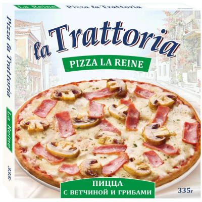 Изображение товара Пицца La Trattoria с ветчиной и грибами, 335 г
